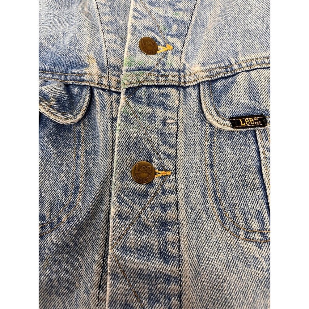 Vintage Lee Riders Hard Rock Cafe Denim Jacket Distressed 1980's Men's Sz. L - Picture 6 of 6